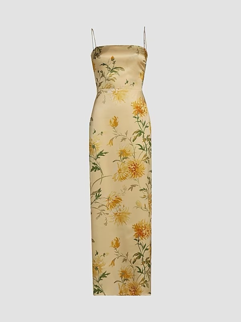 Reformation Yellow Floral Strapless Maxi Dress